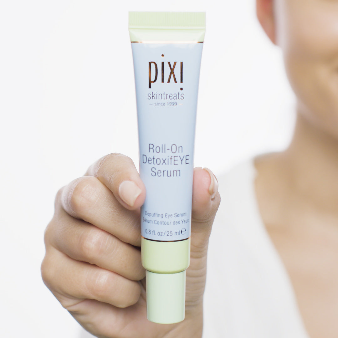 Pixi Roll-On DetoxifEYE Serum chilled for an extra-cooling under-eye application